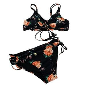 Cupshe Black Floral Bikini